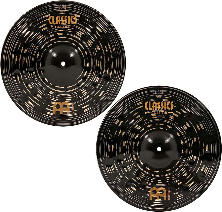 Meinl 14" Hihat (Hi Hat) Cymbal Pair - Classics Custom Dark - Made in Germany, 2-YEAR WARRANTY (CC14DAH)