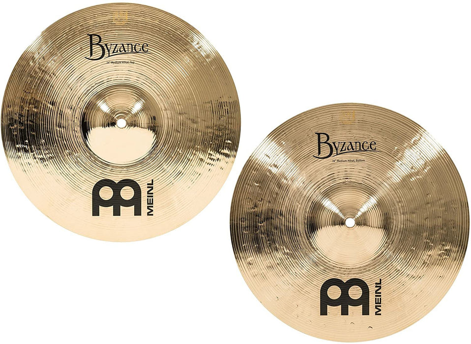 Meinl Cymbals Byzance 14" Dual Hihats, Pair — MADE IN TURKEY — Hand Hammered B20 Bronze, 2-YEAR WARRANTY, B14DUH