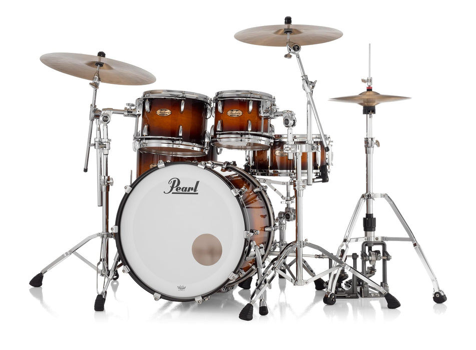 Pearl Masters Maple Pure 4-PC Shell Pack Vintage Tobacco Burst Premium Lacquer with R2 Air 7/8" Horizontal Tom Mount (Cymbals and Hardware Not Included)