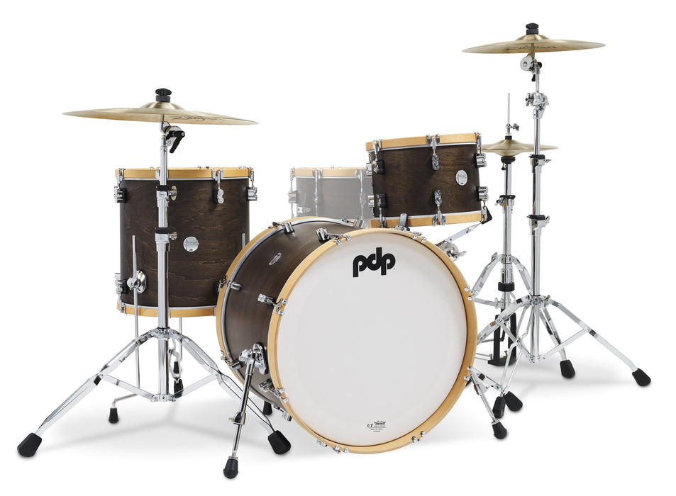 PDP Concept Classic Series 3-Piece Maple Shell Pack, Walnut w/Natural Hoops (PDCC2213WN)