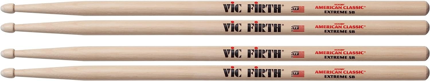 Vic Firth X5B Extreme 5B Wood Tip Drum Sticks (2 Pair)