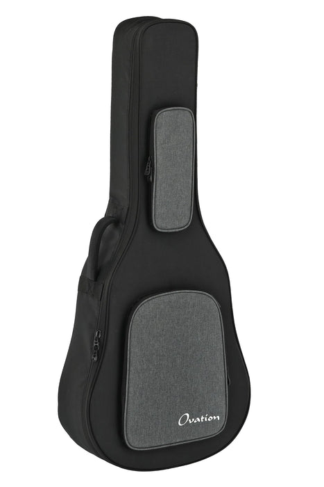 OVATION Guitars Guitar Soft Case - Fits Deep Contour/Mid-Depth/Super Shallow Models - 20mm Soft Grip Padding Lint Free - Backpack Straps - Black/Charcoal