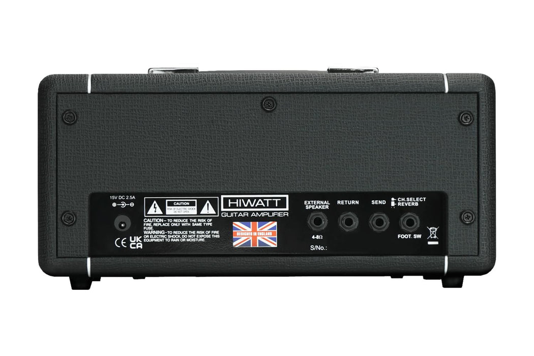 Hiwatt Leeds 25R Head, 25W Electric Guitar Amplifier Head with Reverb, Black
