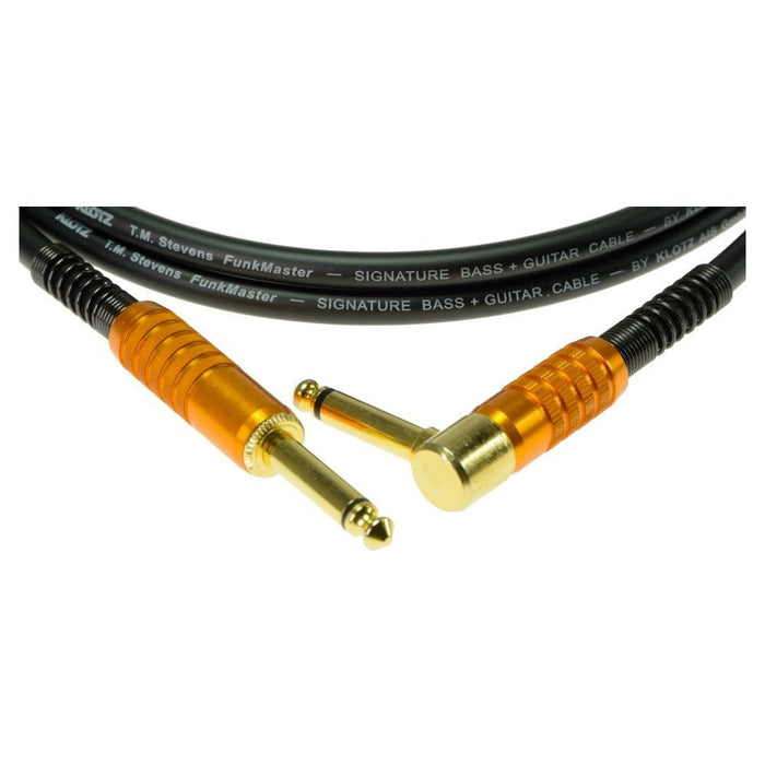 Klotz TM-R0600 FunkMaster Bass Cable, ¼-Inch Straight to Right Angle, 20ft, 6.3 mm jack, multicoloured, 6,0