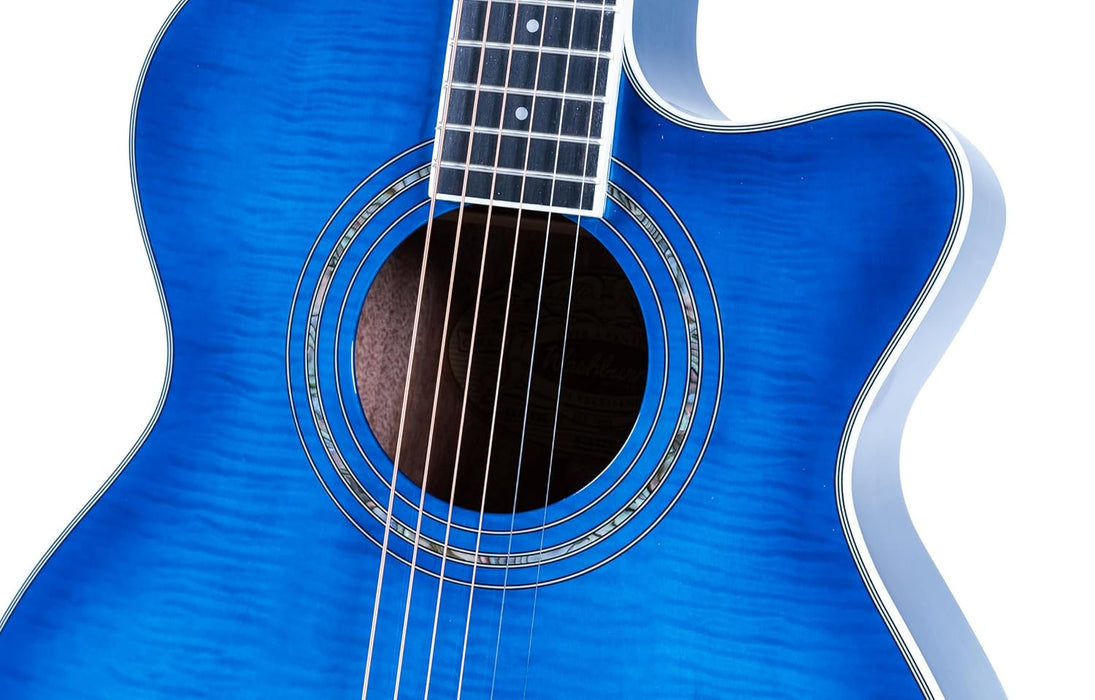 Washburn EA15 Festival Acoustic-Electric Guitar Transparent Blue