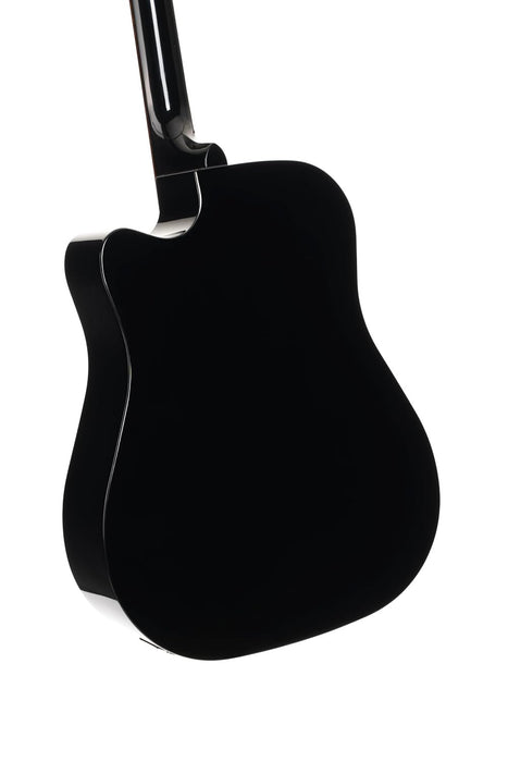 Cort EARTH60CEBK Earth 60 Acoustic-Electric Dreadnought Guitar Black Gloss