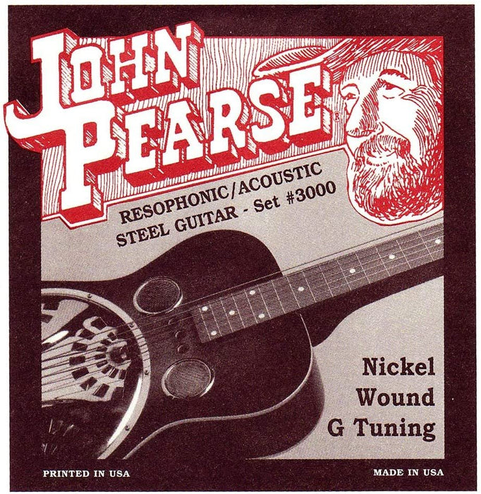 John Pearse P3000 Nickel Plated Acoustic Guitar Strings, Medium