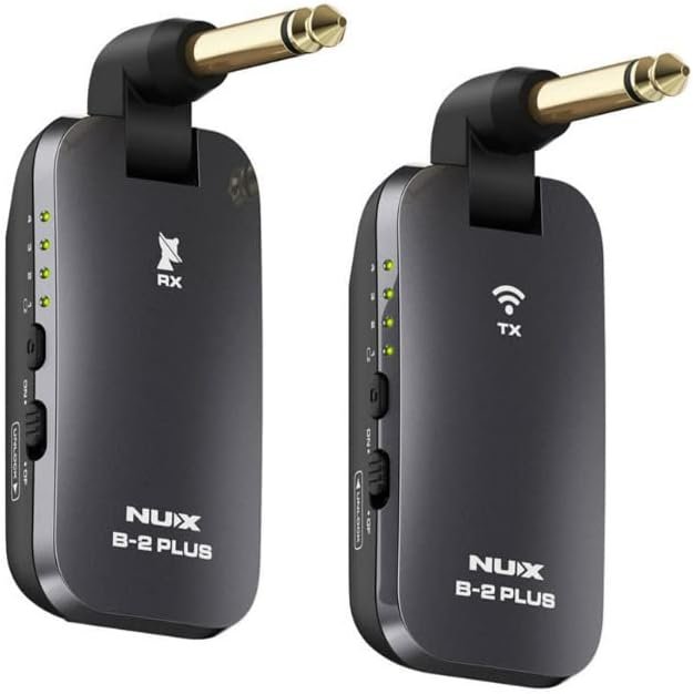 NuX B-2 PLUS Wireless Guitar System 2.4GHz Microphone with 60-Feet Line-of-Sight