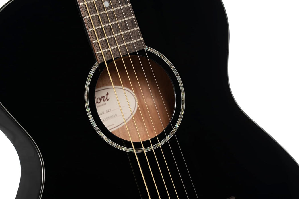 Cort L60BK Luce 60 OM Acoustic Guitar Black Gloss