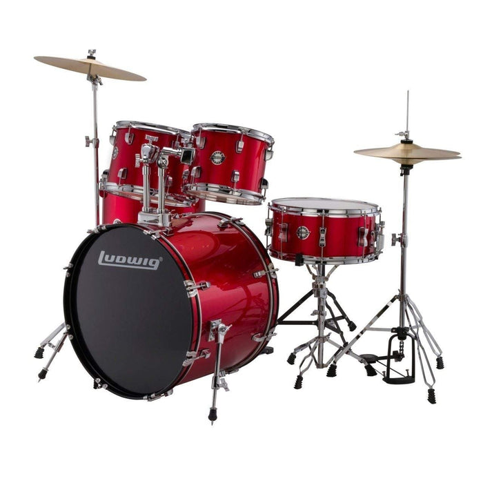 Ludwig Accent Series Complete Drum Set, Red Foil (LC17514)