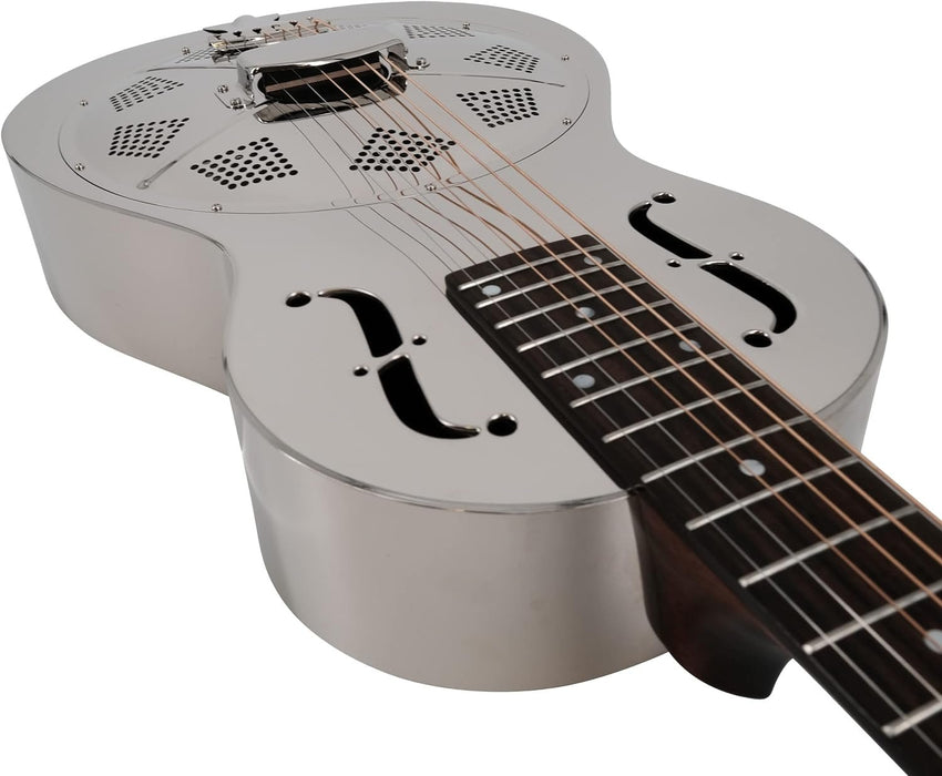 Recording King 6 String Resonator Guitar, Right, Nickel (RM-993)