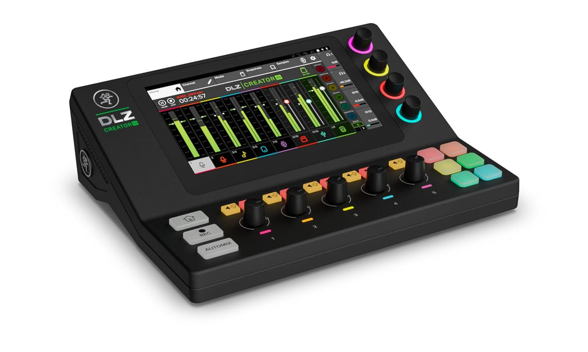 Mackie DLZ Creator XS Adaptive Digital Mixer for Podcasting, Streaming and YouTube with User Modes, Mix Agent Technology, Auto Mix, Onyx80 Mic Preamps