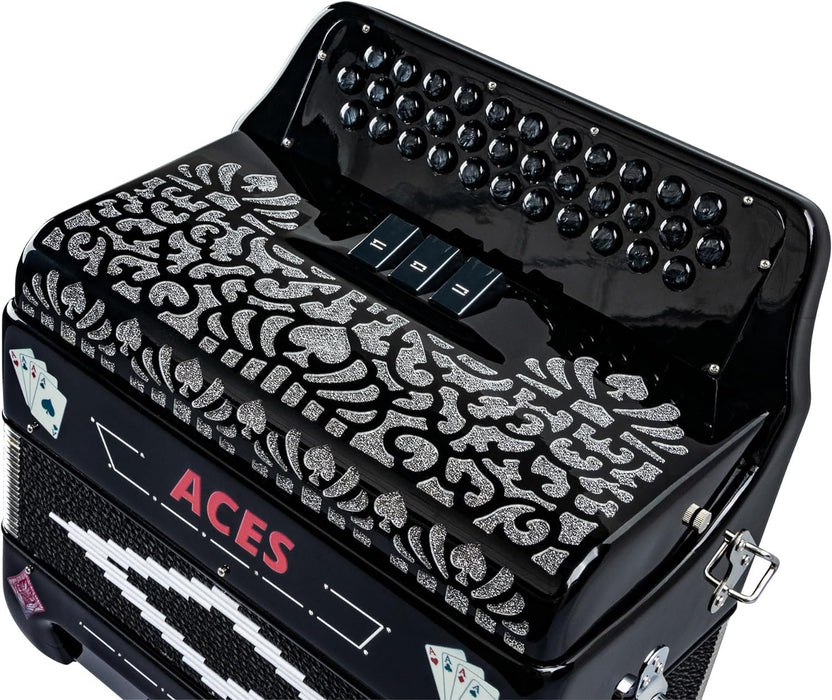 Hohner ACES II FBbEb Diatonic Accordion - Black (ACES II FBK)