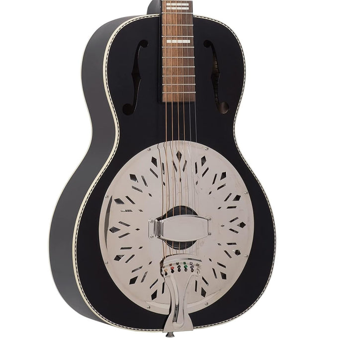 Recording King 6 String Resonator Guitar, Right, Matte Black (RPH-R2-MBK)