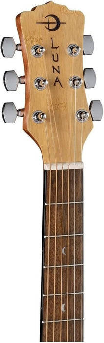 Luna Woodland Bamboo Parlor Acoustic-Electric Guitar, Natural (WL BAMBOO PAR E)