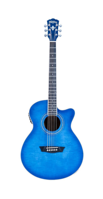 Washburn EA15 Festival Acoustic-Electric Guitar Transparent Blue