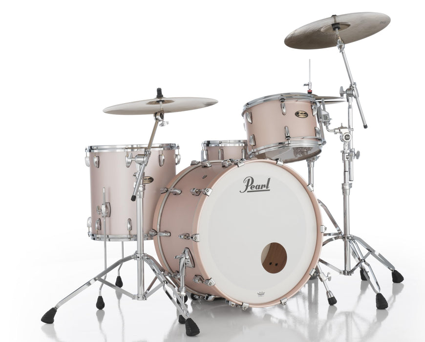 Pearl Masters Maple Gum 3-Piece Shell Pack 24x14 Bass Drum 16x16 Floor Tom 13x9 Tom Satin Rose Gold