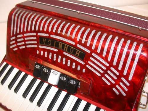 Hohner 1305-RED Hohnica 72 Bass 34-Key Entry Level Piano Accordion Range G to E