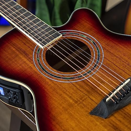 Washburn Festival Series Cutaway Mini Jumbo Acoustic/Electric Guitar, Koa Burst (EA55G-A-U)