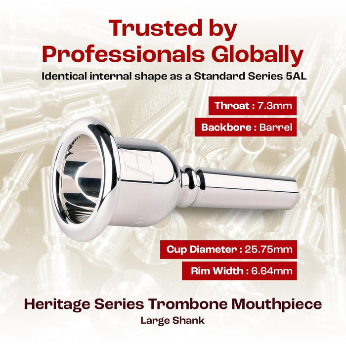 Denis Wick - Heritage Trombone Mouthpiece, Silver Plated, 5AL