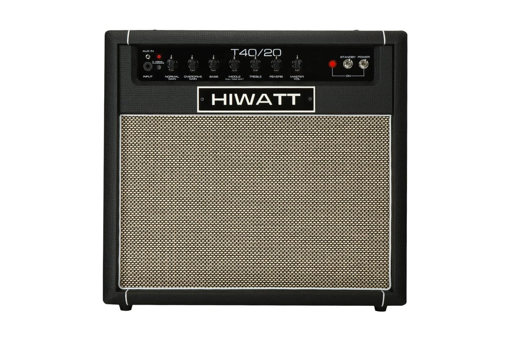 Hiwatt TB40/20 1x12 Combo, 40/20W 2-Channel Guitar Amplifier with Spring Reverb, 23.43x25.39x13.39 Inches