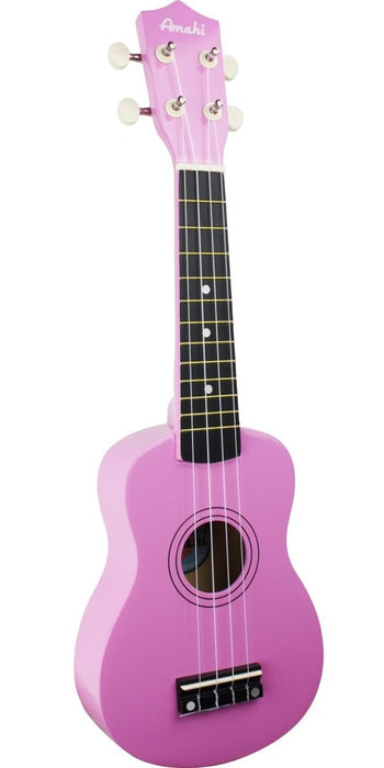 Amahi Fine Instruments Soprano Ukulele w/Gig Bag (Bubble Gum Pink)