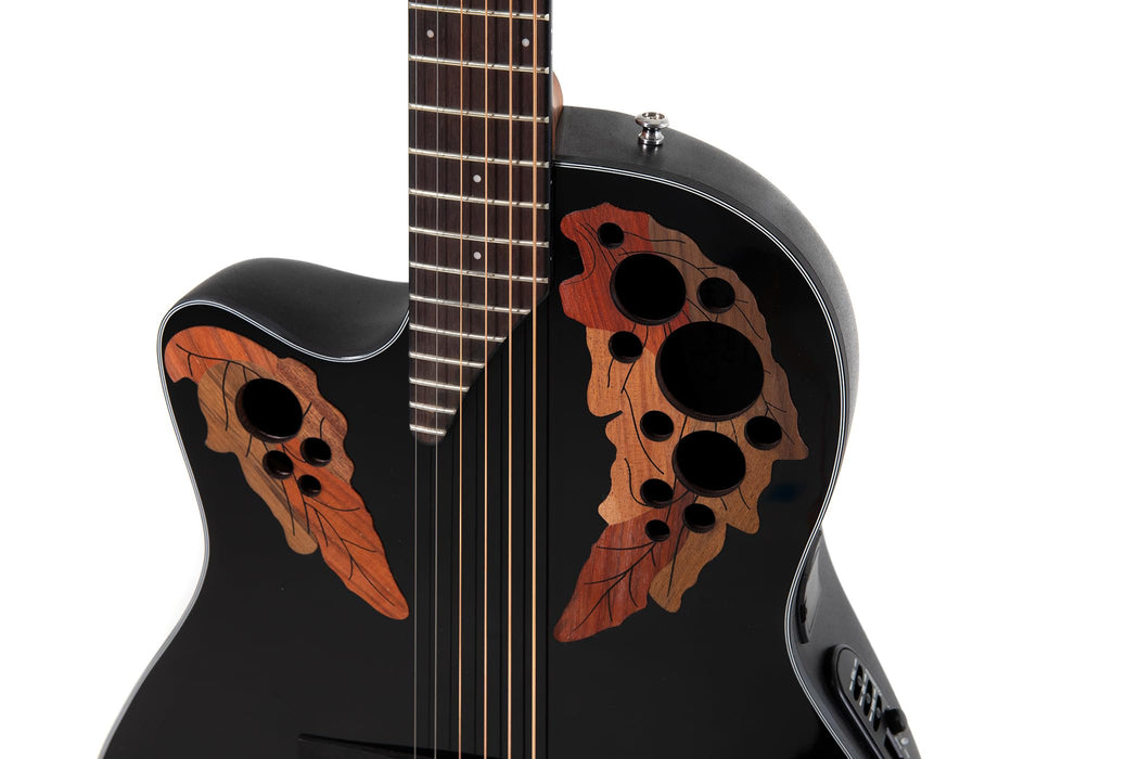 Ovation CE44L-5 Celebrity Elite Mid Depth Black linkshandige elektrisch-akoestische westerngitaar (OV533.129)