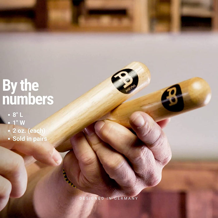 Meinl Percussion Claves, Classic Hardwood-NOT MADE IN CHINA-For Live or Studio Settings, Pair, 2-YEAR WARRANTY, CL1HW