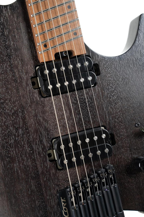Cort SPACEG6MSSGTK Space G6 Multi-Scale Guitar Trans Black