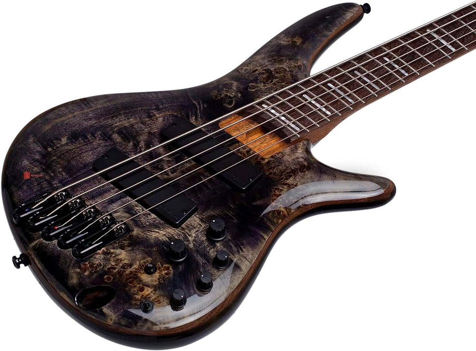 Ibanez SRMS805 Multi Scale 2018 5-String Bass Guitar, Bound Panga Panga Fingerboard, Deep Twilight