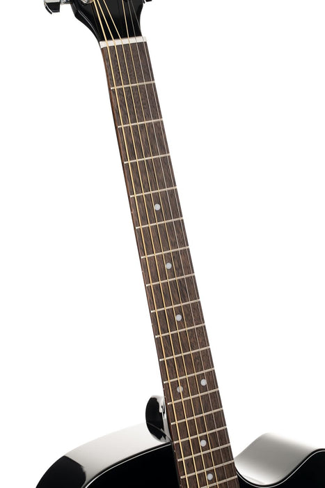Cort EARTH60CEBK Earth 60 Acoustic-Electric Dreadnought Guitar Black Gloss