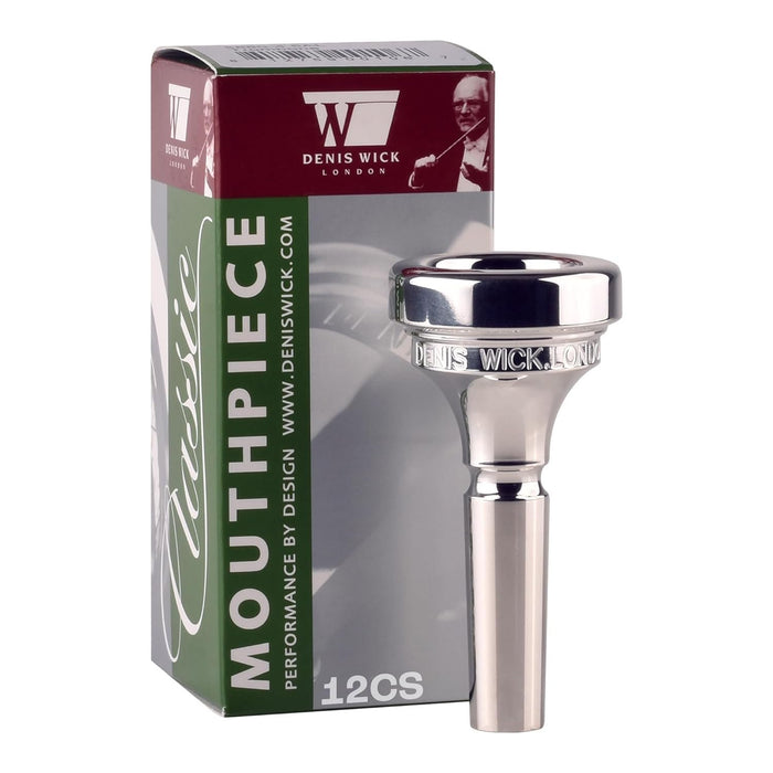 Denis Wick Classic Trombone Mouthpiece Silver Plated, 5880-12CS - V-Type Design for Balanced Tone & Smooth Response - Small Shank Fitting Trombone Accessory 24.7 x 6.5 x 6.1mm