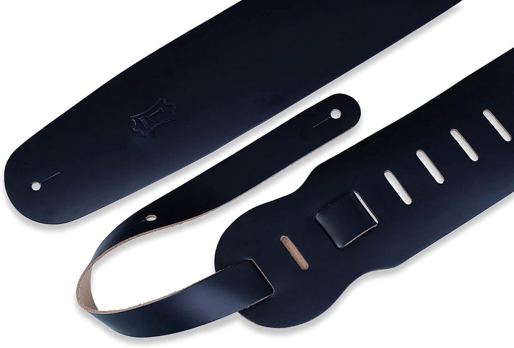 Levy's Leathers M4-BLK Genuine Leather Bass Guitar Strap, Black