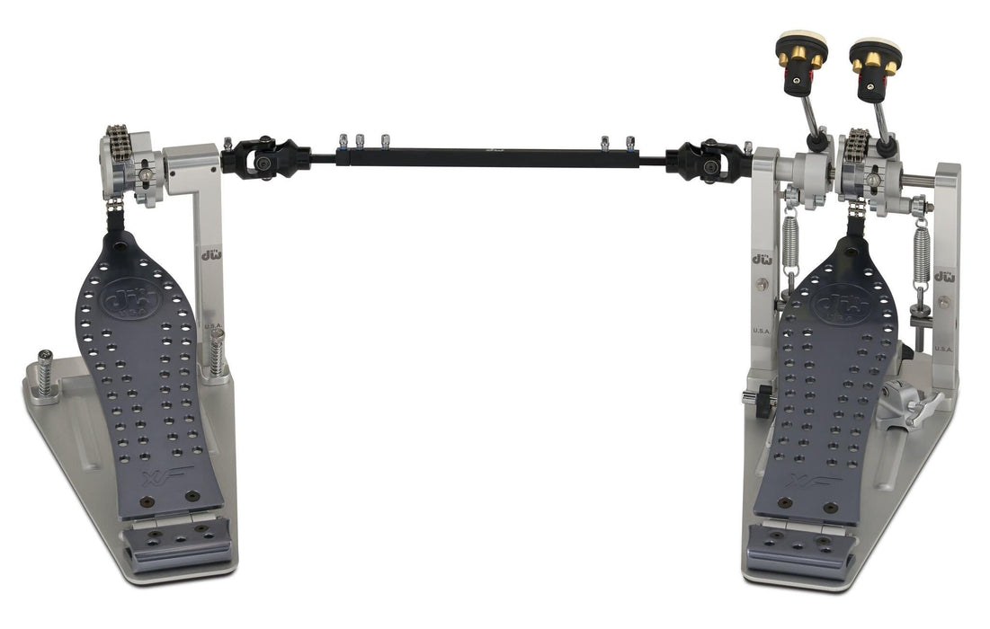 DW DWCPMCD2XF MCD Machined Chain Drive Double Bass Drum Pedal with Extended Footboard - Polished
