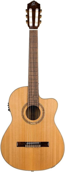 Ortega Guitars 6 String Performer Series Solid Top Slim Neck Acoustic-Electric Nylon Classical Guitar w/Bag, Right (RCE159MN)