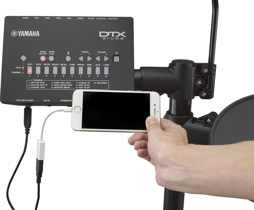 Yamaha Customizable Electronic Drum Kit with Silent Kick Pedal (DTX402K)