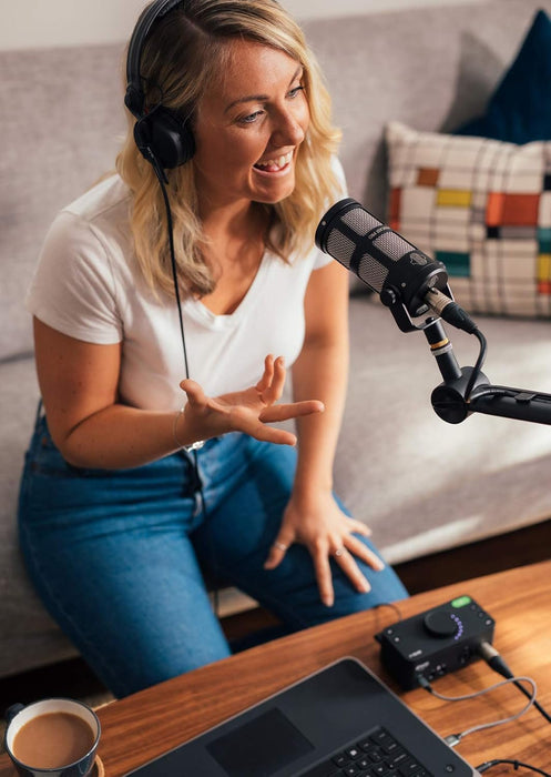 Sontronics Podcast Professional Dynamic Mic for Podcast, Broadcast, Streaming, Gaming & VC - XLR Connection, No Phantom Power Required - Lifetime Microphone Warranty - Designed & Built in UK (Black)
