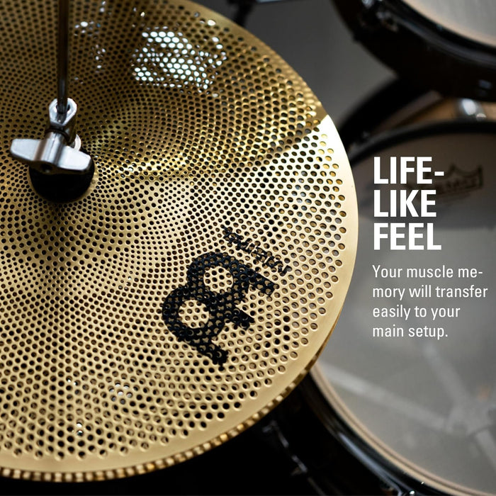 Meinl Cymbals HCS Complete Practice Cymbal Set with Quiet Volume for Drums — Low Noise Durable Brass Alloy and Musical Tone, 2-Year Warranty (P-HCS141620)