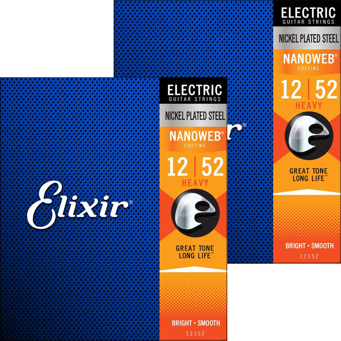 Elixir NANOWEB Heavy .012-.052 Electric Guitar Strings #12152 Set of 2