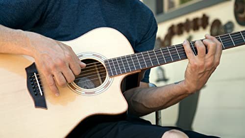 Washburn Comfort Deluxe 25 Series Grand Auditorium Cutaway Acoustic Electric Guitar, Natural (WCG25SCE-O-U)