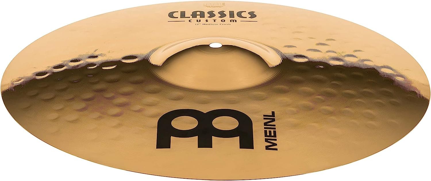 Meinl 17" Medium Crash Cymbal - Classics Custom Brilliant - Made in Germany, 2-YEAR WARRANTY (CC17MC-B)