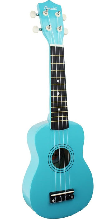 Amahi Fine Instruments Soprano Ukulele w/Gig Bag (Galcier Blueberry)