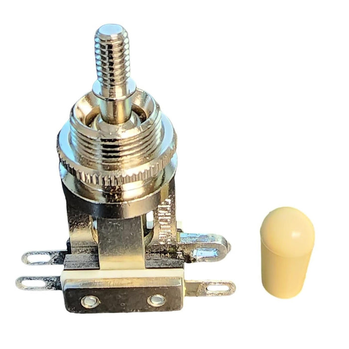 Switchcraft 3-Way Toggle Switch w/Genuine Tip, Short Frame for Gibson Les Paul Electric Guitar (Cream)