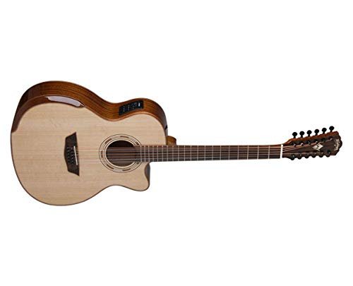 Washburn Comfort Deluxe Series 12 String Acoustic-Electric Guitar, Natural (WCG15SCE12-O-U)