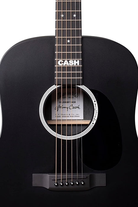 Martin Guitars DX Johnny Cash Signature Edition Acoustic-Electric Guitar with Gig Bag, HPL Construction, Modified D-14 Fret, Performing Artist Neck