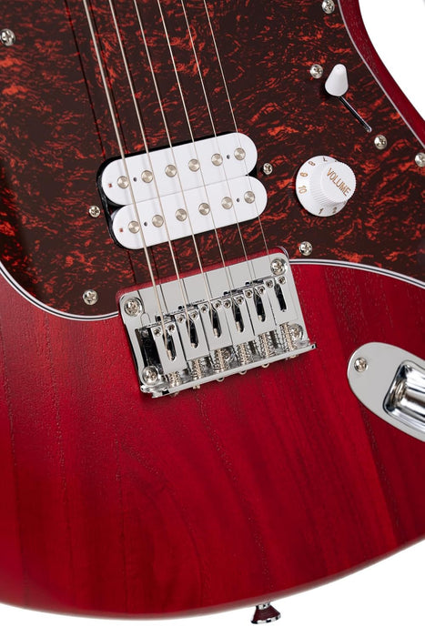 Cort G100 HH G Series Double Cutaway Electric Guitar, Open Pore Black Cherry