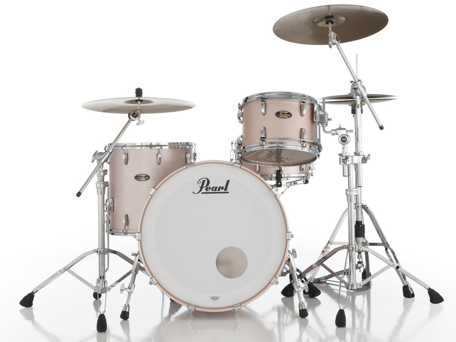 Pearl Masters Maple Gum 3-Piece Shell Pack 24x14 Bass Drum 16x16 Floor Tom 13x9 Tom Satin Rose Gold