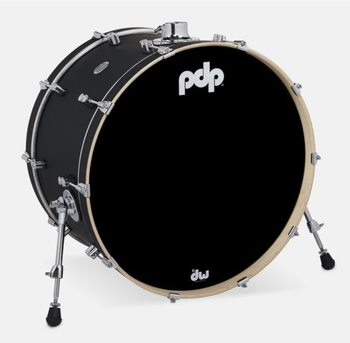 Pacific Drums Concept Maple Bass Drum, 24" x 14", Satin Black Finish Ply