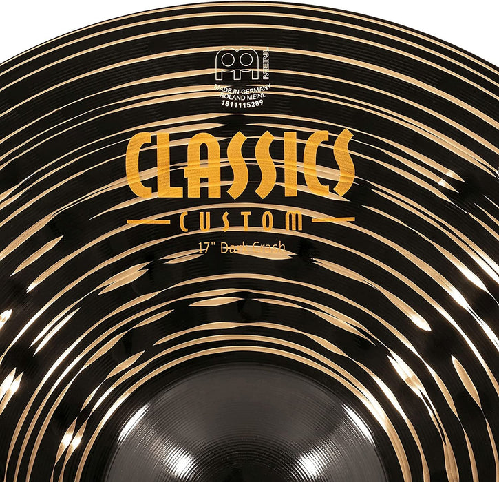 Meinl Cymbals Classics Custom Dark 17" Crash Cymbal — Made in Germany — for Rock, Metal and Fusion, 2-Year Warranty (CC17DAC)