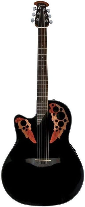 Ovation Celebrity Collection 6 String Acoustic-Electric Guitar, Left, Black (CE44L-5)